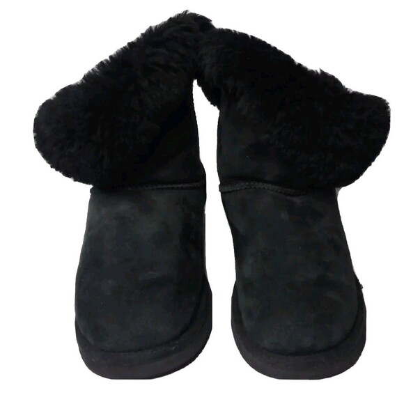 UGG Bailey Button Boots Women's Size 7 M Black Suede Ankle Boots - Picture 2 of 6